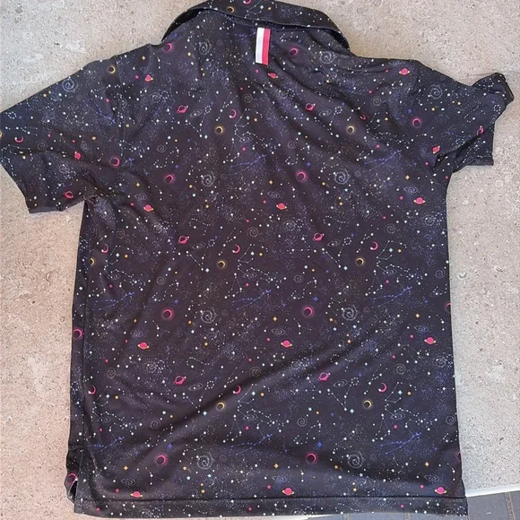 NWOT Rhoback Polo Outer Space design.  Size Medium - Picture 6 of 7